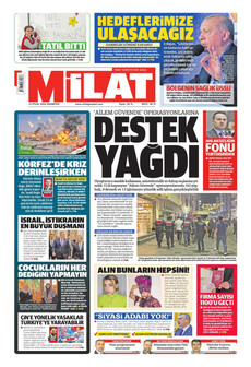 MİLAT 14 Eylül 2026 Gazete Manşeti Küçük