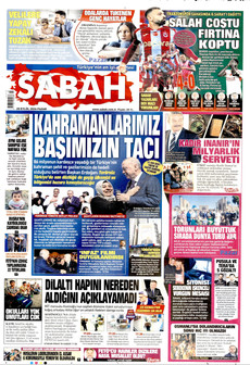 SABAH 20 Eylül 2026 gazete manşeti